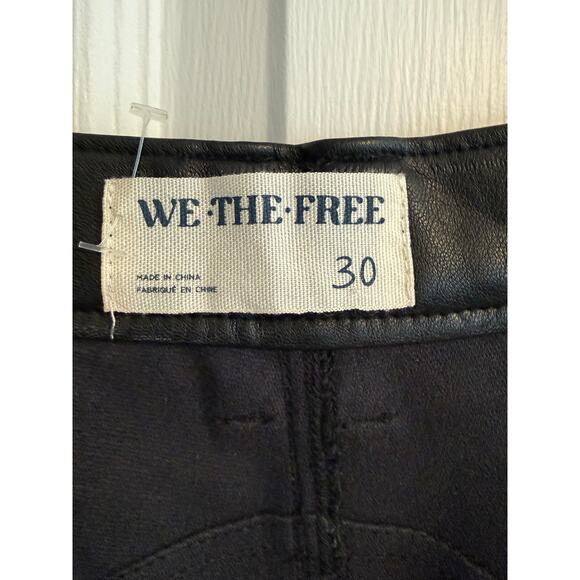 Free People We the Free Black Faux Leather Barrel Pants size 30 Boho Chic - Picture 2 of 5